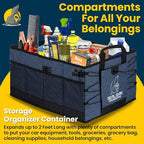 Seal Skin Covers Trunk Organizer for SUV, Car & Truck - Premium Heavy Duty & Collapsible with 3 Adjustable Size - Lightweight &