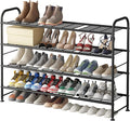 LINZINAR Shoe Rack Long 4 Tier Shoe Storage Organizer Metal Wide Shoe Shelf for Closet Entryway Bedroom 24 Paris Large Capaci