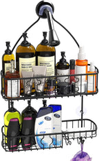 Simple Houseware Bathroom Hanging Shower Head Caddy Organizer, Black
