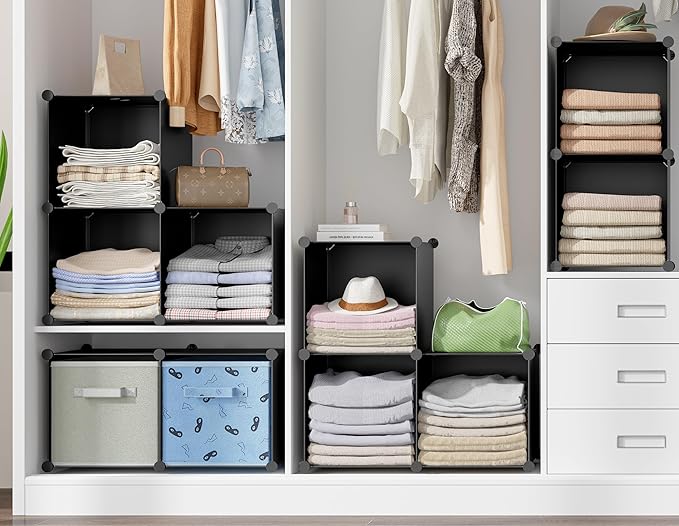 6-Cube Storage Organizer, Closet Organizer Storage Cabinet Shelf Bookcase Bookshelf with Metal Hammer, Storage Cubes Organize