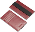HISCOW Car Sun Visor Card Holder with Elastic Band Fastener - Italian Calfskin (Wine Red)