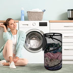 BATTOO Collapsible Laundry Basket with Lid Foldable Mesh Pop Up Hamper with Handles for Laundry Room, Bathroom, Kids Room, Co