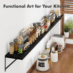 Floating Shelves for Wall, 24W x 8D Wide Bookshelf with Brackets Set of 3, Wood Wall Mounted Shelves for Living Room, Kitchen