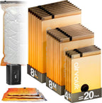 AirVault Vacuum Storage Bags for Travel & Home - Space Saver Compression Packing Bags Set for Clothes, Blankets & Seasonal St