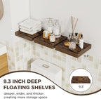 Fun Memories Square Floating Shelves for Wall, 9.3" W x 9.3" D x 1.4" H, Shelves for Wall with Invisible Brackets, Small Wood