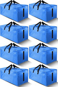 HOMESURE 8 Pack Large Strong Moving Bags with Zippers & Carrying Handles - Water-Resistant - Heavy Duty Storage Tote for Spac