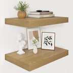 Vivelove 12 Inch Deep Floating Shelves 16 inch Long, 2 Inch Thick Wall Shelves with Invisible Brackets, Shelf for Bedroom Bat