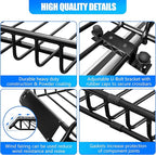 KAIRAY Roof Rack Cargo Basket 50"(L) x 36"(W) x 5.1"(H) Extendable Universal Rooftop Luggage Carrier for Truck Cars SUV with Waterproof Cargo Bag, Cargo Net, Ratchet Straps & Outdoor Combination Lock