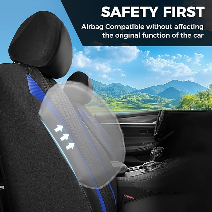 FLORICH Front Car Seat Covers, Leather Seat Covers for Cars, Waterproof Car Seat Protector Breathable, Front Seat Covers for 