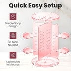 Masirs Rotating Makeup Organizer for Vanity, Large 360° Spinning Cosmetic & Skincare Organizer, Adjustable Shelf Height, Perf