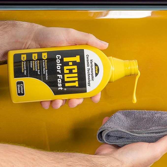 T-Cut Yellow Scratch Remover, Color Fast Paintwork Restorer Car Polish, 13 Colors Available, 17 Fl Oz