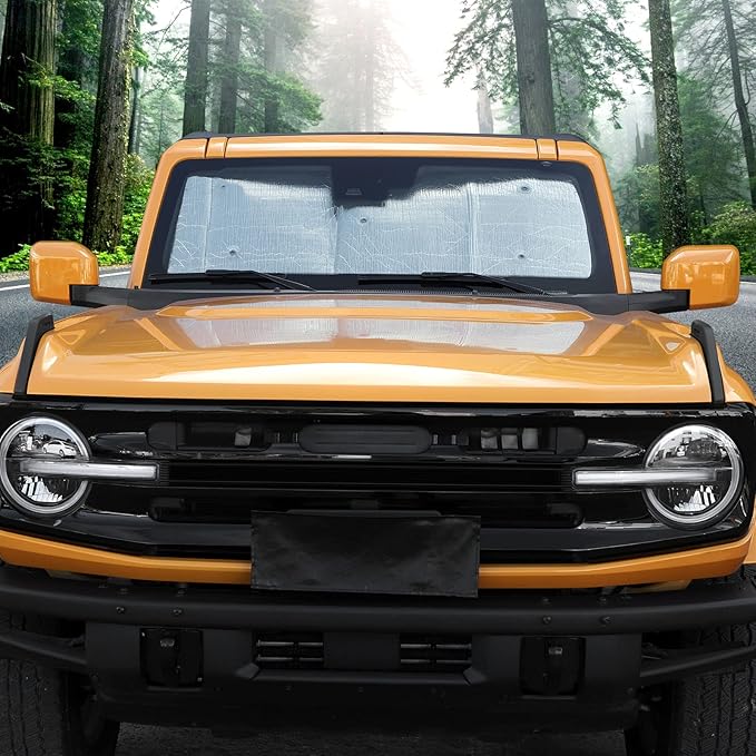 Windshield Sunshade Sun Shade Heat Shield Window Sun Visor Mat for Ford Bronco 4 Door 2021 2022 2023,8PCS