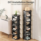 Kitstorack 8-Tier Vertical Plastic Shoe Rack, Freestanding Stackable Storage Organizer for Small Closets and Tight Spaces