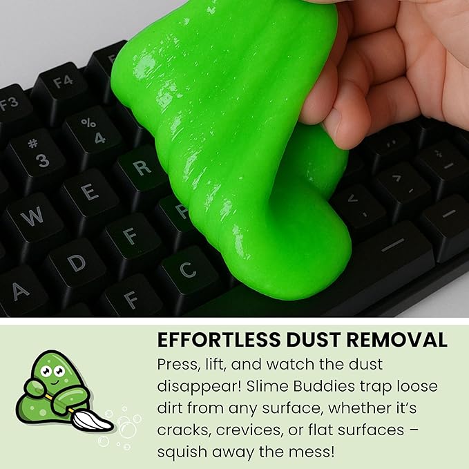 Slime Buddies Car Cleaning Gel Putty - 12 Pack Apple Scented Interior Detailing Tool for Cup Holder, Air Vent & Keyboard - Re