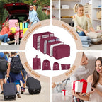 Packing Cubes for Travel - 8 Set Luggage Organizer Bags for Family, Mesh Breathable Travel Packing Cubes for Suitcases Durabl