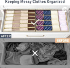 DIMJ Sock Organizer Drawer Organizer - Closet Organization and Storage, Underwear Drawer Organizer for Storing Socks, Handker