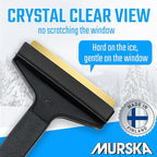 Car Ice Scraper Brass Blade - Fast, Effortless, efficient & Easy - Brass Ice Scrapers for Car Windshield Ice Scraper - Brass Ice Scraper for Car - Original Murska from Europe - Winter A053 Black