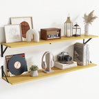 Floating Shelves for Wall,48" Wx8 D Wood Wall Shelves,Hanging Storage Floating Shelf with Metal Brackets,Wide Floating Booksh