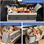 Trunk Organizer with Built-in Insulated Leak Proof Cooler Bag,Collapsible Cargo Organizer for SUV with Non Slip Bottom