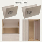 ZICOTO Decorative File Organizer Box Set of 2 - Collapsible Linen Filing Cabinets w/Handles Are Perfect to Store all Your Doc