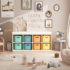 8 Pack Colorful Storage Bins with Lids for Shelves, Classroom Storage Bins, Stackable Colored Bins, Plastic Storage Container