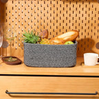 MiniArk Small Storage Baskets for Organizing | Closet Organizer Bins | Shelf Toy Basket | Woven Rope Baskets | Cube Decorativ
