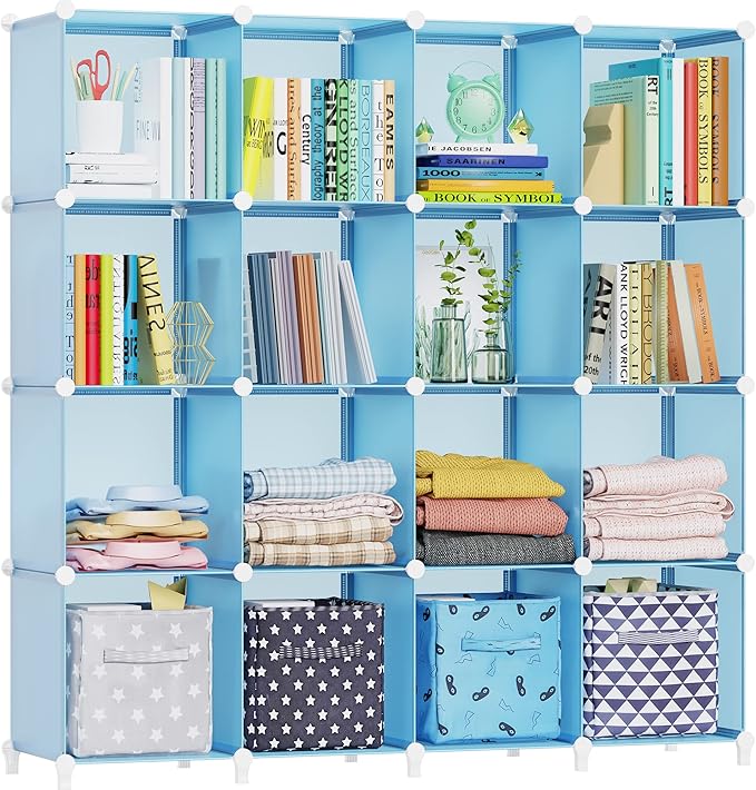 HOMIDEC Cube Storage Organizer 16-Cube Closet Organizer, Portable Closet Organizer Cubes Shelves for Clothes, Bedroom, Wardro