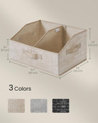 SONGMICS Set of 6 Storage Baskets, Foldable Storage Bins, Fabric Boxes, 15.7 x 11.8 x 7.9 Inches, Closet Storage Organizers, 