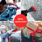 27"-33" Snow Brush and Detachable Ice Scraper with Ergonomic Foam Grip Scalable Range 27" Winter Accessories for Cars Trucks SUV(Red)