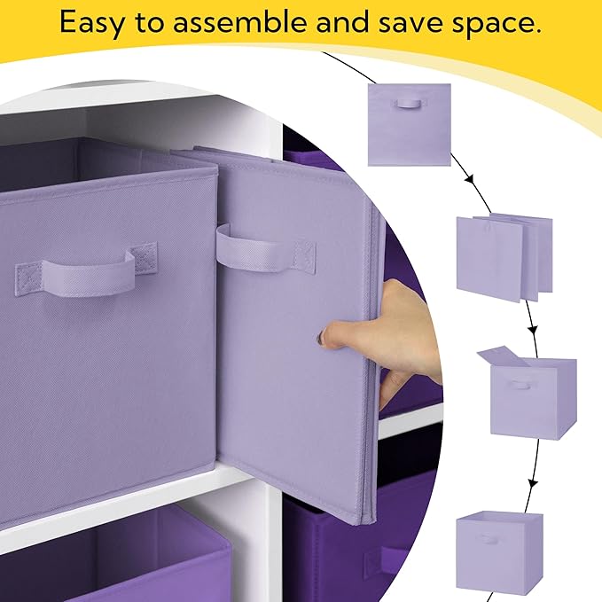Cupic Cupid 11 Inch Storage Cube, Fabric Cube Storage Bin with Handles, Storage Cube Organizer for Clothes and Toys, Collapsi