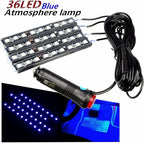 Car LED Strip Light, EJ's SUPER CAR 4pcs 48 LED Car Interior Lights Under Dash Lighting Waterproof Kit,Atmosphere Neon Lights Strip for Car,DC 12V(Blue)