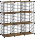 HOOBRO Wire Cube Storage Organizer, 9-Cube Shelves, Modular Shelves with Metal Grid, DIY Closet Cabinet for Living Room, Bedr