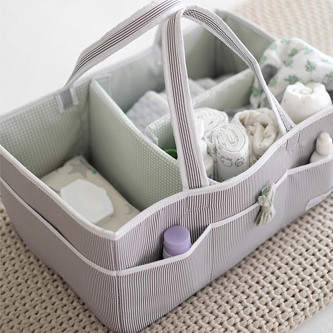 Lily Miles Baby Diaper Caddy - Organizer Tote for Infant Boy or Girl - Baby Shower Basket - Nursery Must Haves - Registry Fav