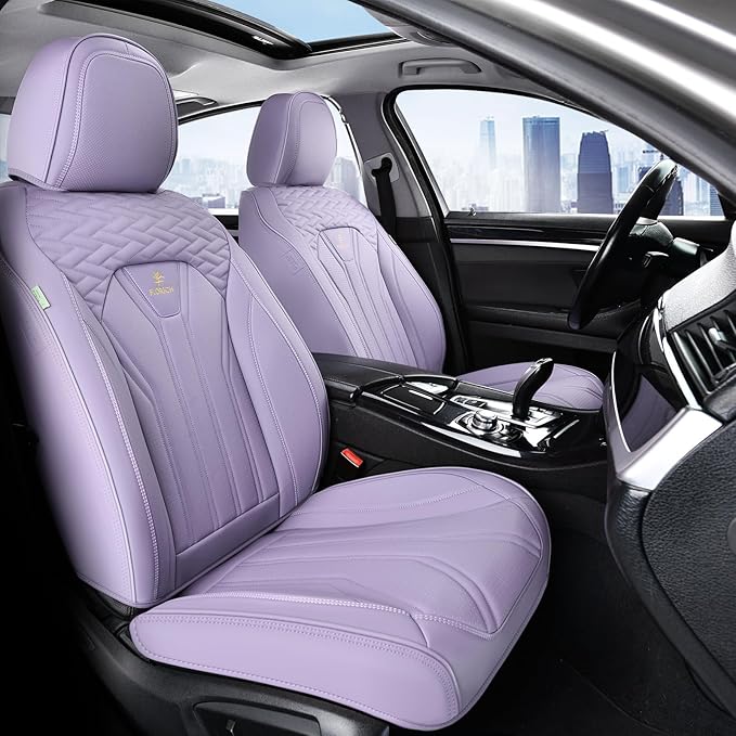 FLORICH Leather Seat Covers Full Set Purple Car Seat Cover Full Coverage Seat Covers Front Seats and Rear Waterproof Car Seat