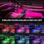 RGB Acrylic Ambient Lighting Car Lights, LED Strip Lights with APP Control, 593 LEDs Interior Car Lights, 6 in 1 Neon Car Ambient Neon Light Kits