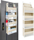 Over the Door Organizer with 4 Side Mesh Pockets, 4 Shelf Capacity Hanging Behind the Door Kitchen Organizers and Storage Sui
