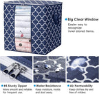 WISELIFE Storage Bags 2 Pack/100L Large Blanket Clothes Organization and Storage Containers for Comforters,Bedding, Foldable 