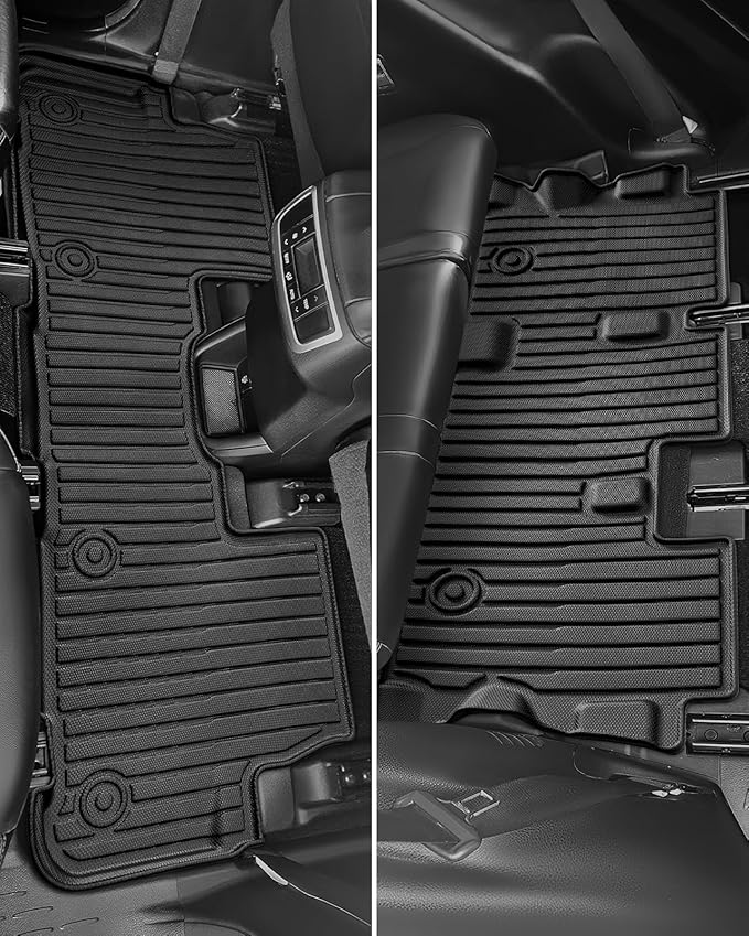All-Weather Floor Mats & Cargo Liner for Toyota Highlander 2014-2019 | Only for 7-Seat(Captain's Chairs) & Gas | Fit Floor Mats & Cargo Cover with Backrest Covers for LE Plus XLE SE Limited Platinum