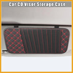 2pcs Car CD Visor Storage Cases Vehicle Sun Visor Organizer with 10 DVD Storage Sleeves Black with Red Line Durable Material Replacement