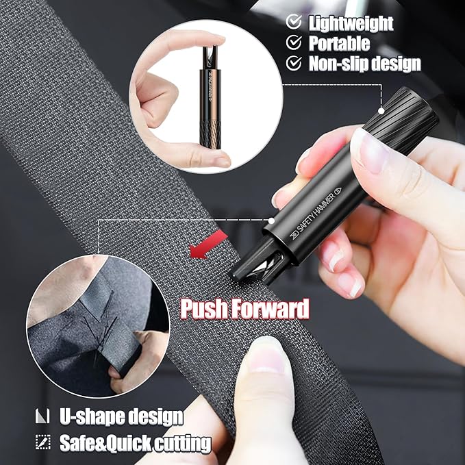 4 Pack Safe Hammer Glass Breaker Underwater, 2-in-1 Car Safety Hammer Window Breaker and Seatbelt Cutter, Car Accessories, 1s