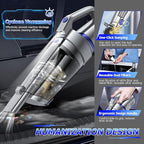 Handheld Vacuum Cordless, 16000PA Strong Suction Hand Held Car Vacuum Cleaner, Portable Hand Vacuum Rechargeable with Multi-N