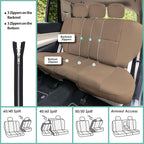 FH Group Car Seat Covers PU Leather 3 Row 8 Seater Car Seat Covers, Airbag Compatible and Split Bench - Fit Most Car, Truck, 
