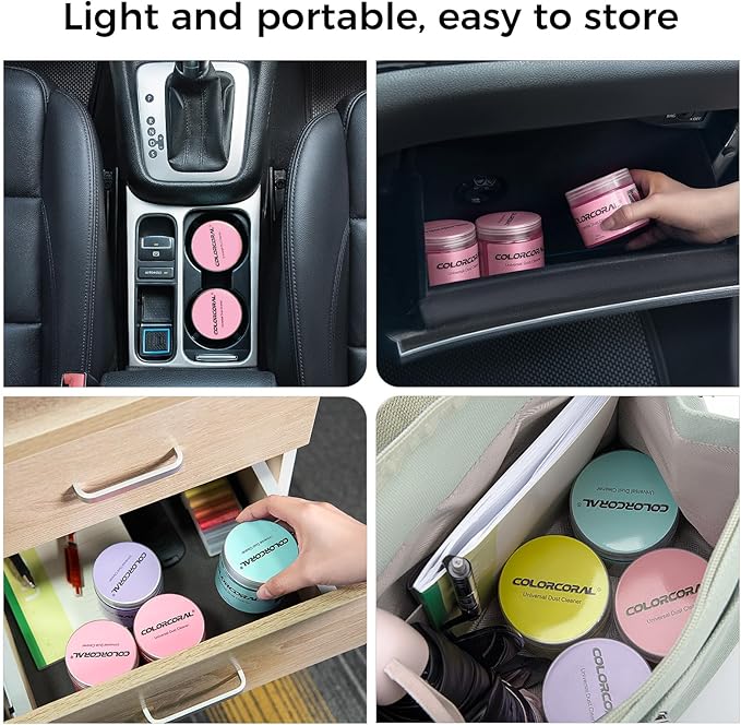 COLORCORAL Cleaning Gel 2Pack for Office Products Cleaning,Keyboard Cleaner Dust Clean Gel for Car Interior Cleaning,Car Putt