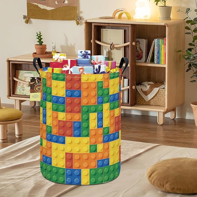 HUNRUNG Laundry Hamper,Large Canvas Fabric Lightweight Storage Basket Toy Organizer Dirty Clothes Collapsible Waterproof for 