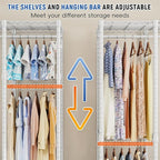 Raybee 88.2" W Clothes Rack Heavy Duty Clothing Racks for Hanging Clothes Extra Wide Portable Closet Loads 1200LBS Freestandi