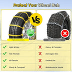 12 Pcs Snow Tire Chains - Portable Plastic Non-Slip Anti-Skid Traction Cables for Winter Driving/Fits Most Cars, SUV & Trucks