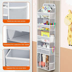 OneDream Over the Door Organizer for Nursery, 5-Tier Baby Clothes Organizer with Removable Storage Caddy, Hanging Behind Door