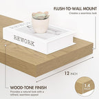12 Inch Floating Shelves, 12" Deep Floating Shelf Wall Mounted, 12" Wall Shelves, Rustic Deep Bookshelf, Extra Deeper Display