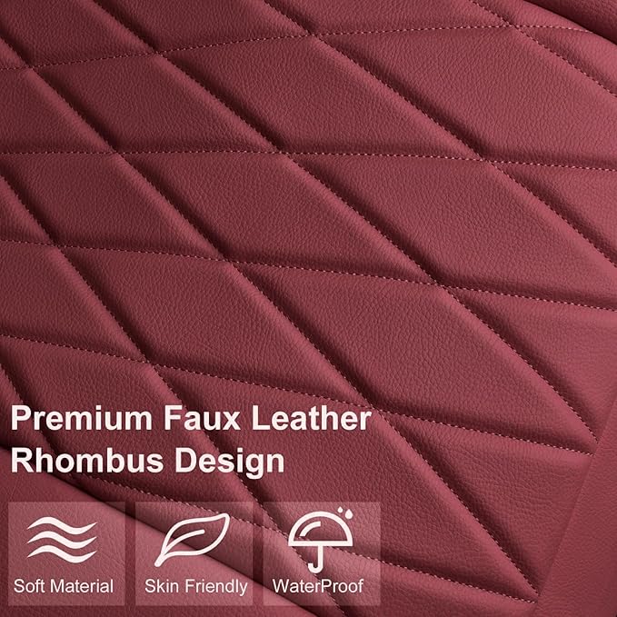 CAR PASS 2 Pack Leather Front Car Seat Covers, Bottom Seat Covers Full Wrapped with Storage Pocket, Anti-Slip Leather Seat Pr