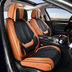 Coverado Universal Seat Covers Full Set, 5 Seats Universal Seat Covers for Cars, Waterproof Nappa Leather Car Seat Covers wit